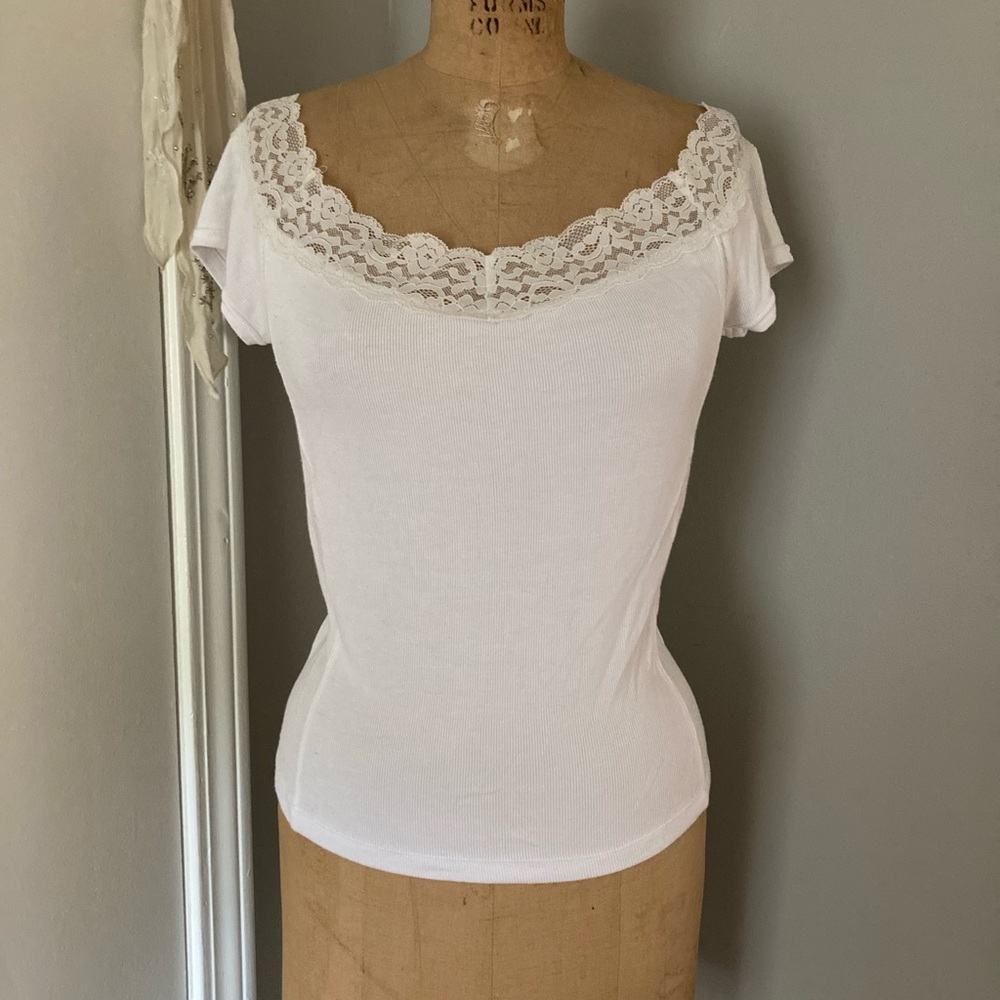 Free People White Romantic Lace Top